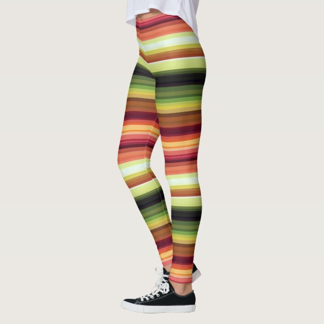 Autumn Colours Lines Leggings (Left)