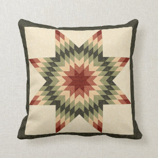 Autumn Colours Lone Star Quilt Look Cushion