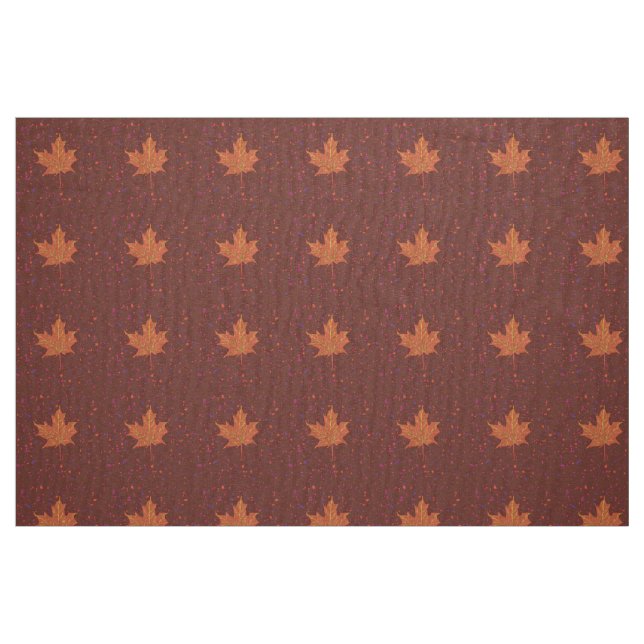 Autumn Colours Maple Leaf Botanical Drawing Fabric (Fat Quarter)