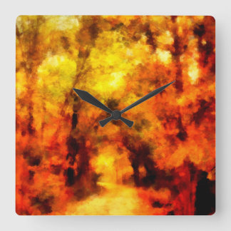 Autumn colours of the forest | Abstract Landscape Square Wall Clock