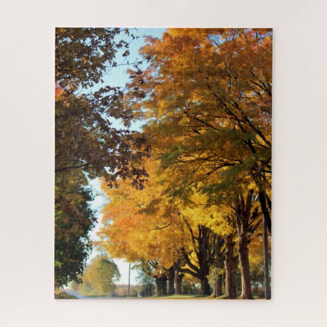 Autumn Colours on Country Road Jigsaw Puzzle (Vertical)
