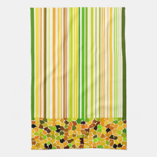 Autumn Colours Orange Red Yellow Apple Green Brown Tea Towel