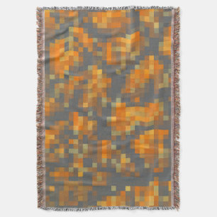 Autumn Colours Orange Red Yellow Brown Throw Blanket