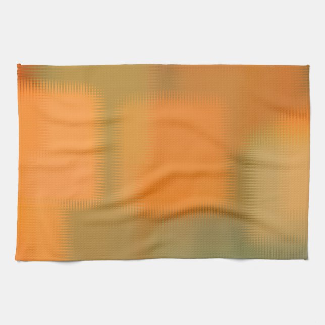 Autumn Colours Orange Red Yellow Green Brown Tea Towel (Horizontal)