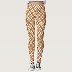 Autumn Colours Plaid Leggings