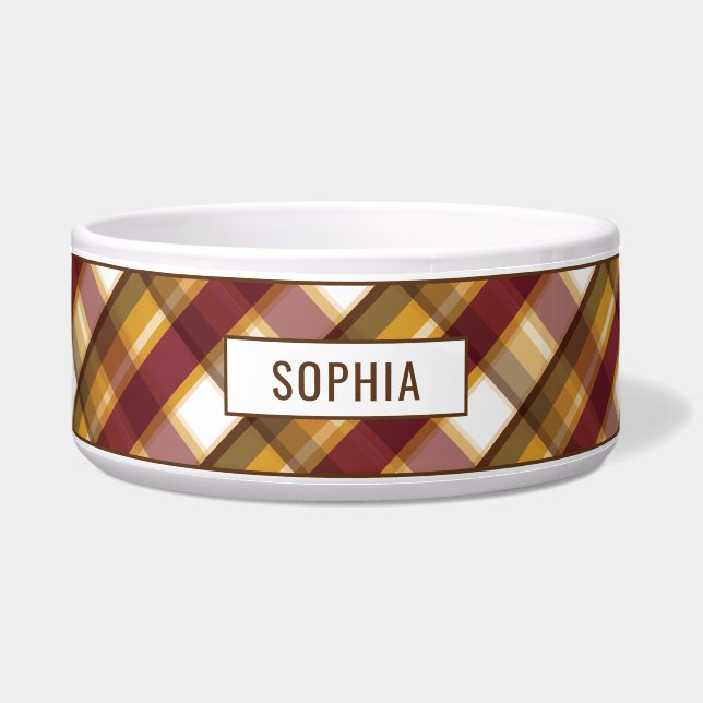 Autumn Colours Plaid Pattern & Custom Name (Front)