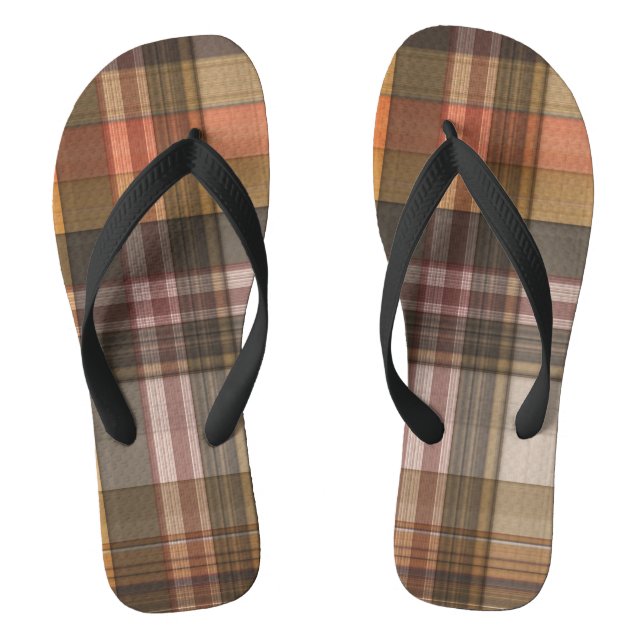 Autumn Colours Plaid   Thongs (Footbed)