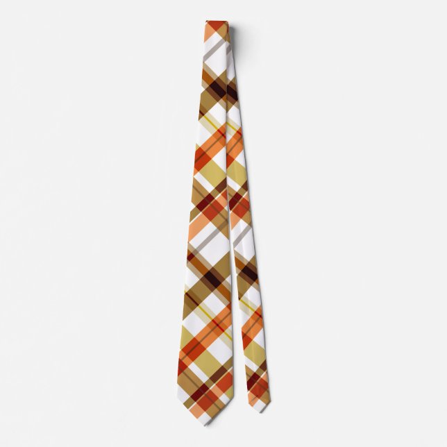 Autumn Colours Plaid Tie (Front)