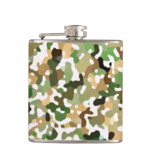 Autumn Colours - Red Orange Yellow Tan Green Brown Hip Flask