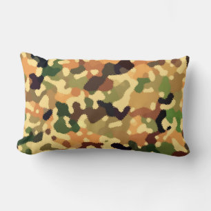 Autumn Colours - Red Orange Yellow Tan Green Brown Lumbar Cushion