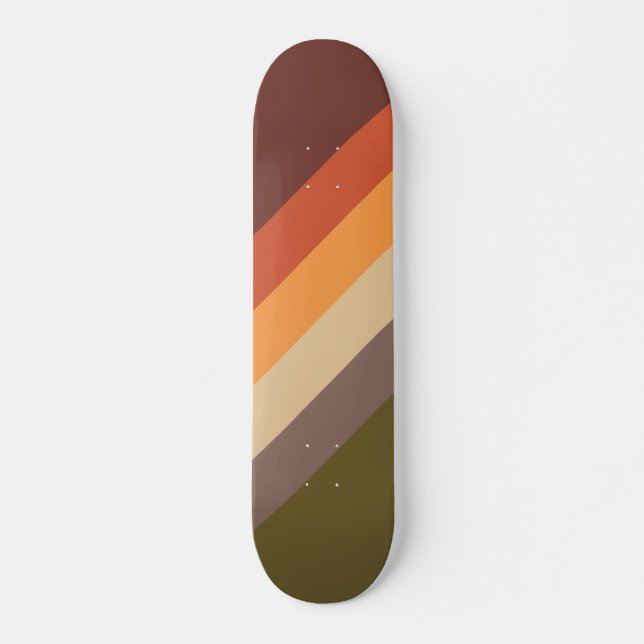 Autumn Colours - Red Orange Yellow Tan Green Brown Skateboard (Front)