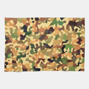 Autumn Colours - Red Orange Yellow Tan Green Brown Tea Towel