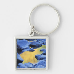 Autumn colours reflected in a wading pool, key ring