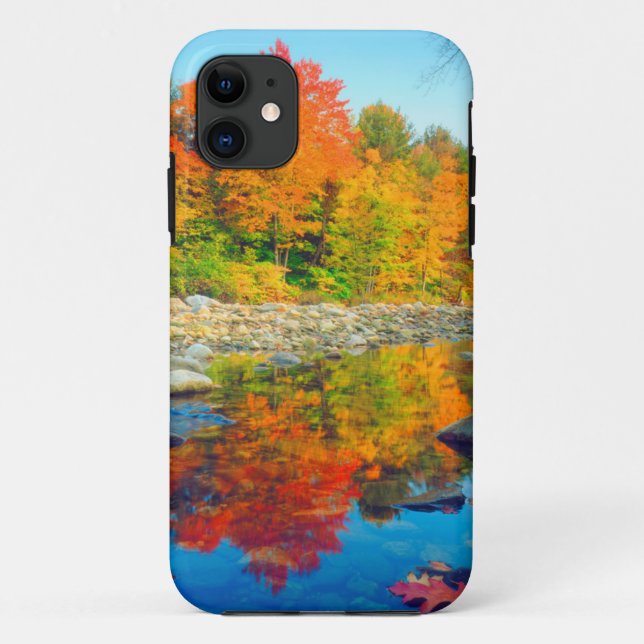 Autumn Colours reflecting in a stream in Vermont Case-Mate iPhone Case (Back)