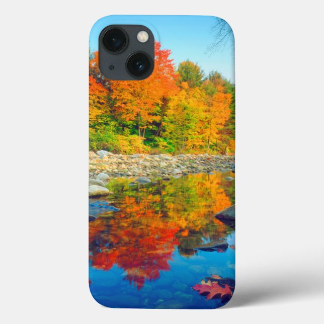 Autumn Colours reflecting in a stream in Vermont Case-Mate iPhone Case (Back)