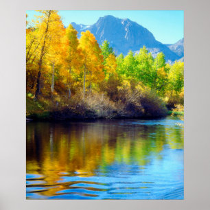 Autumn colours reflecting in Rush Creek Poster