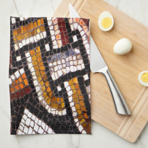 Autumn Colours Tile Mosaic Tea Towel