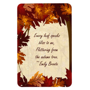 Autumn Colours Tree Leaves Bronte Quote 4x6 Magne Magnet