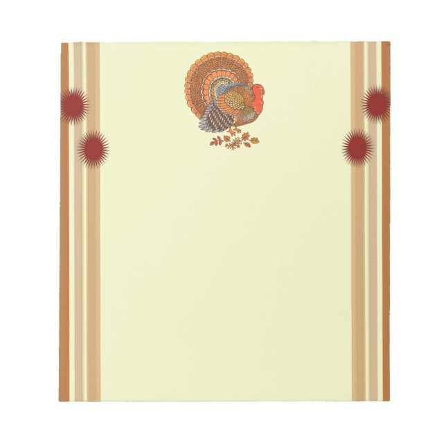 Autumn Colours Turkey Leaves Notepad (Front)