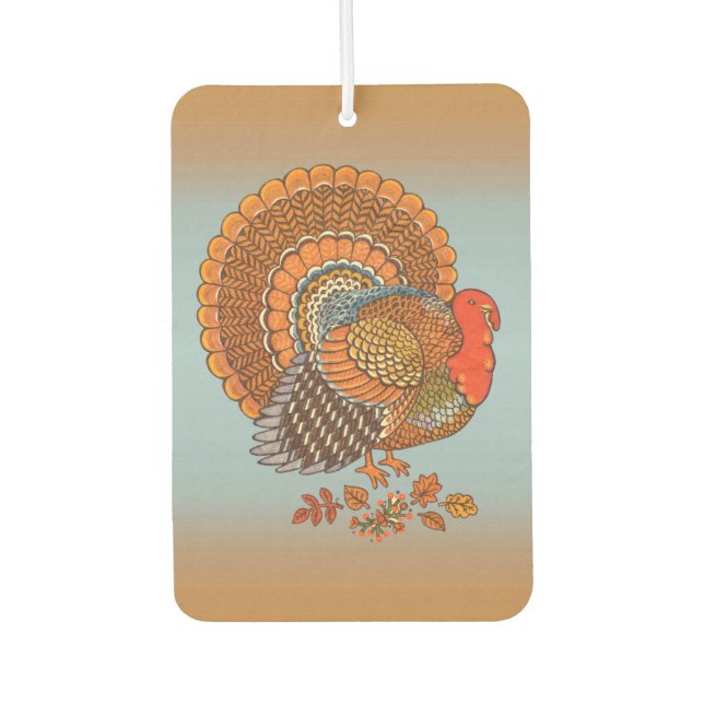 Autumn Colours Turkey Leaves Thanksgiving Car Air Freshener (Front)