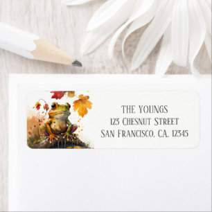 Autumn Colours Watercolor Frog Return Address Return Address Label