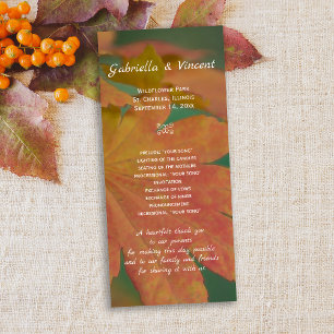 Autumn Colours Wedding Program