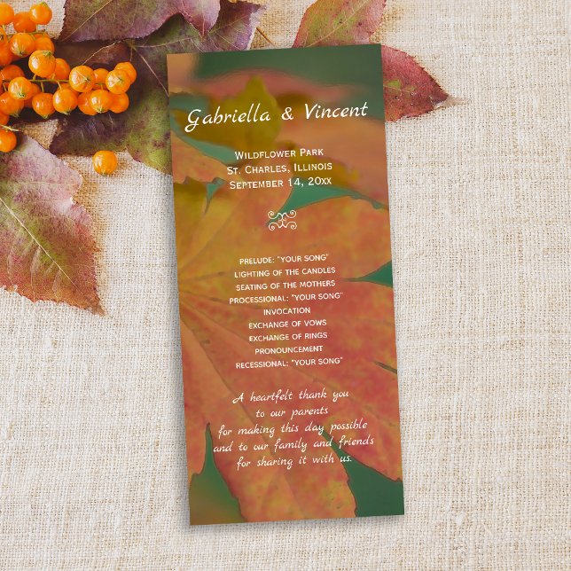 Autumn Colours Wedding Program (Creator Uploaded)