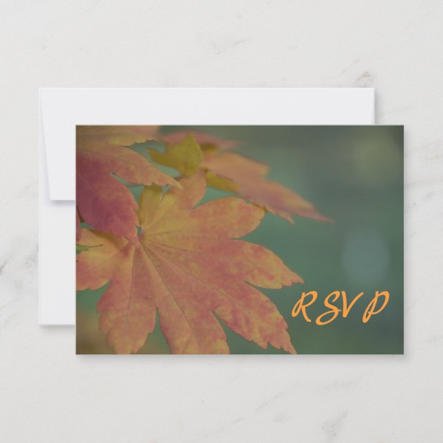 Autumn Colours Wedding RSVP Response Card (Front)