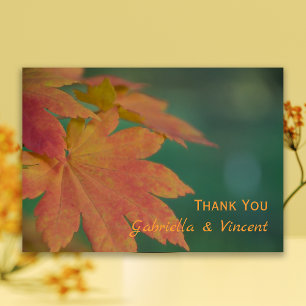 Autumn Colours Wedding Thank You Notes - Flat Invitation