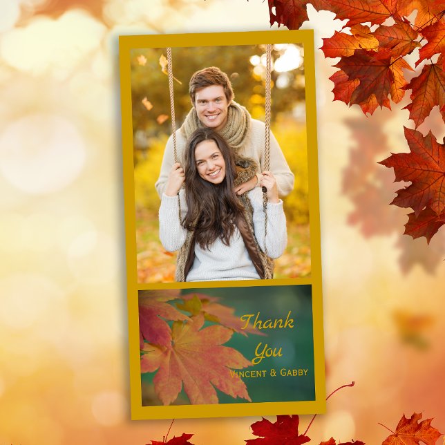 Autumn Colours Wedding Thank You Photo Card (Creator Uploaded)
