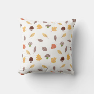 Autumn Colours with Leaves and Mushrooms   Cushion