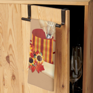 Autumn Cooking Utensils Tea Towel