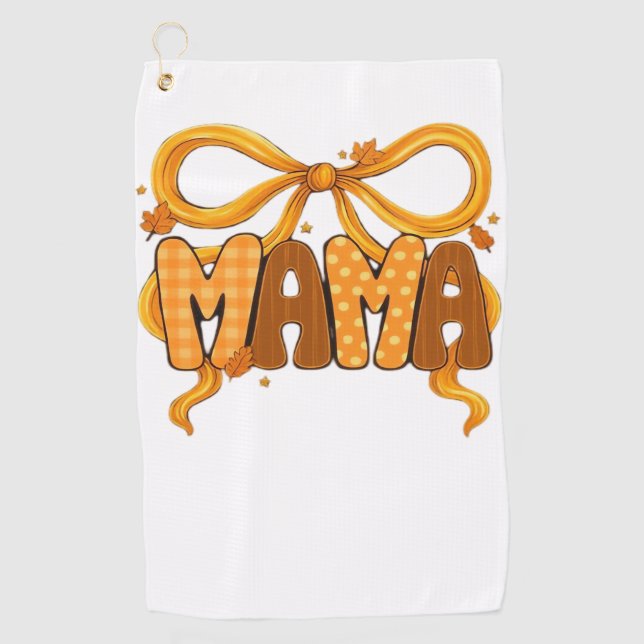 Autumn Coquette Mama – Cosy Fall Aesthetic with Bo Golf Towel (Front)
