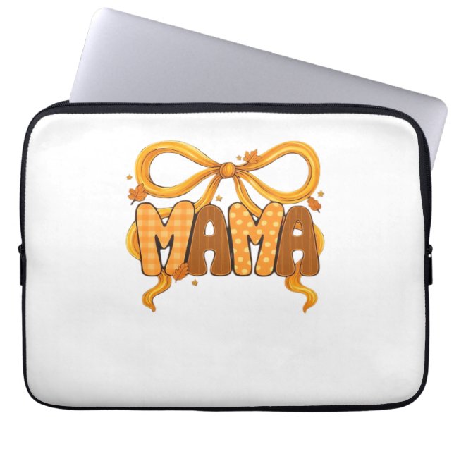 Autumn Coquette Mama – Cosy Fall Aesthetic with Bo Laptop Sleeve (Front)