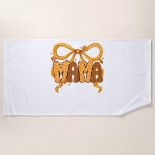 Autumn Coquette Mama – Cozy Fall Aesthetic with Bo Beach Towel