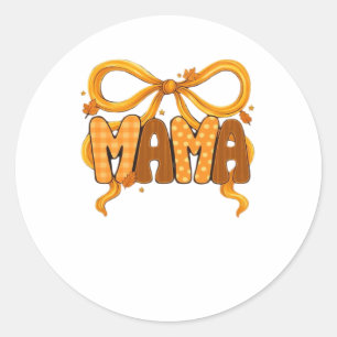 Autumn Coquette Mama – Cozy Fall Aesthetic with Bo Classic Round Sticker
