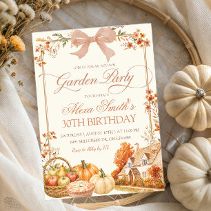 Autumn Coquette Pumpkin Farm Floral Garden Party Invitation