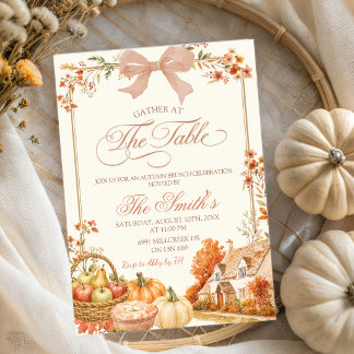 Autumn Coquette Pumpkin Farm Floral Housewarming Invitation