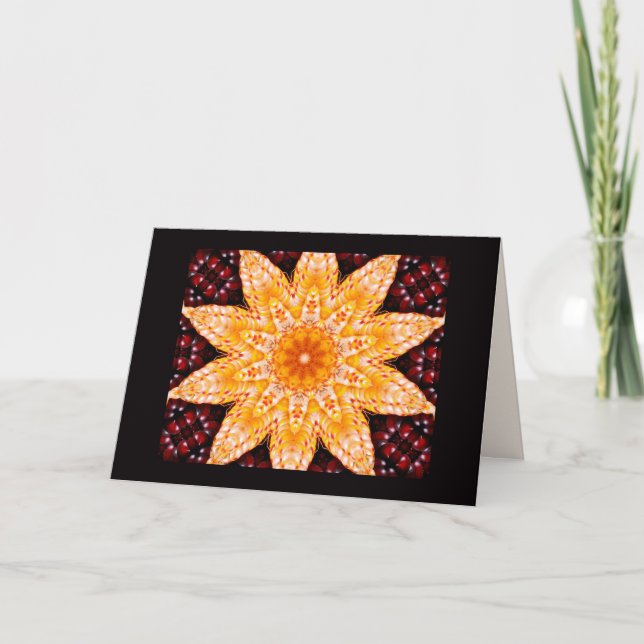 Autumn Corn Flower Greeting Card (Front)