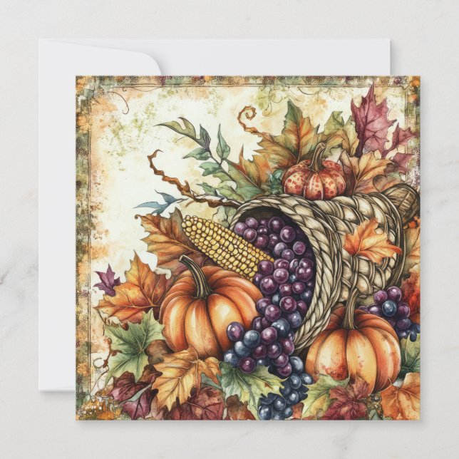 Autumn Cornucopia Greeting Card (Front)