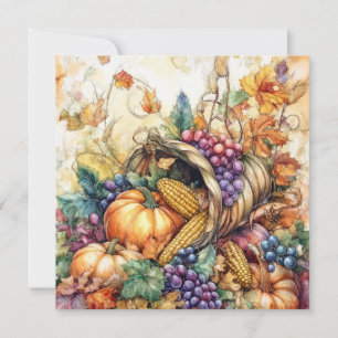 Autumn Cornucopia Greeting Card