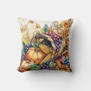 Autumn Cornucopia Throw Pillow