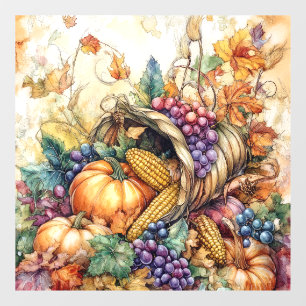 Autumn Cornucopia Window Cling