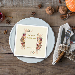 Autumn Cosy Floral Vibes Personalise Napkin