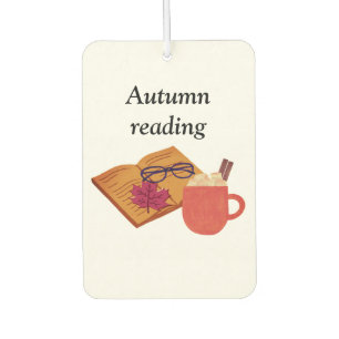 Autumn Cosy Vibes – Hot Cocoa, Book & Fall Leaves  Car Air Freshener