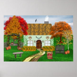 Autumn Cottage Print