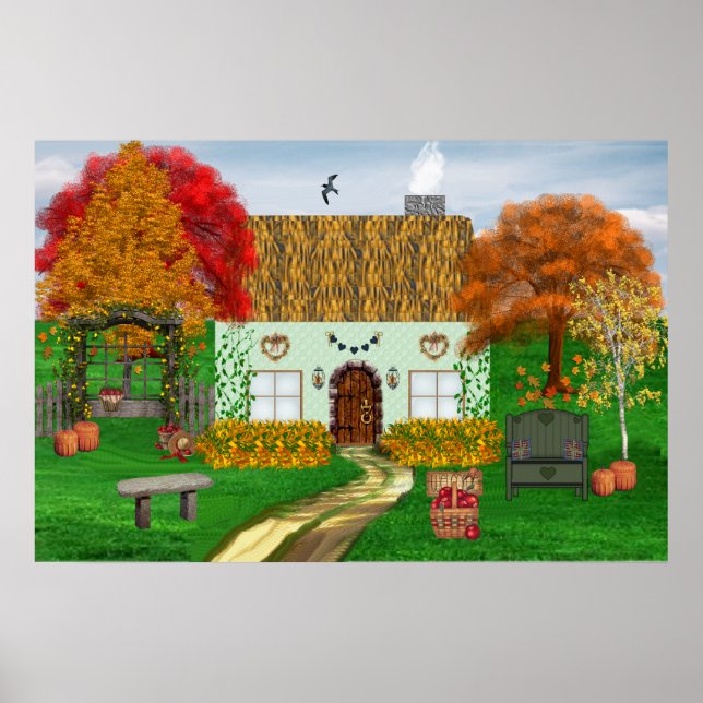 Autumn Cottage Print (Front)