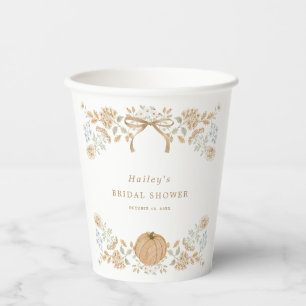Autumn Cottage Pumpkin Bridal Shower Paper Cups