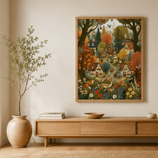 Autumn Cottagecore Cute Animals Kids Room Decor