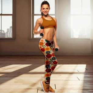 Autumn Cottagecore Floral Leggings